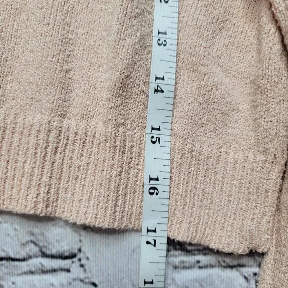 Double Zero Ballerina Pink Cropped Cardigan Sweater Size L - Picture 10 of 12